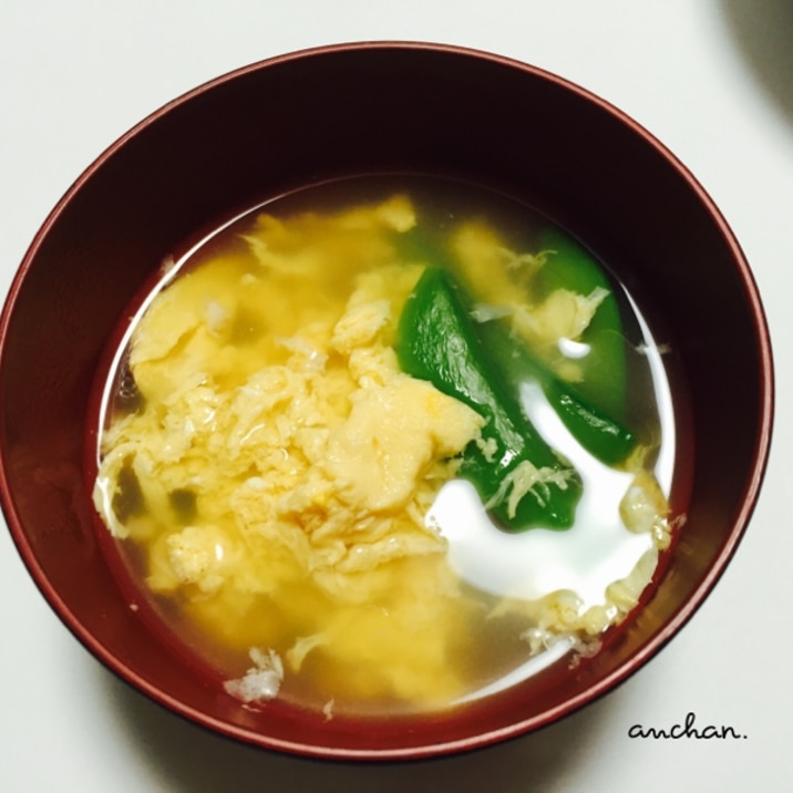 スナップえんどうの中華卵スープ